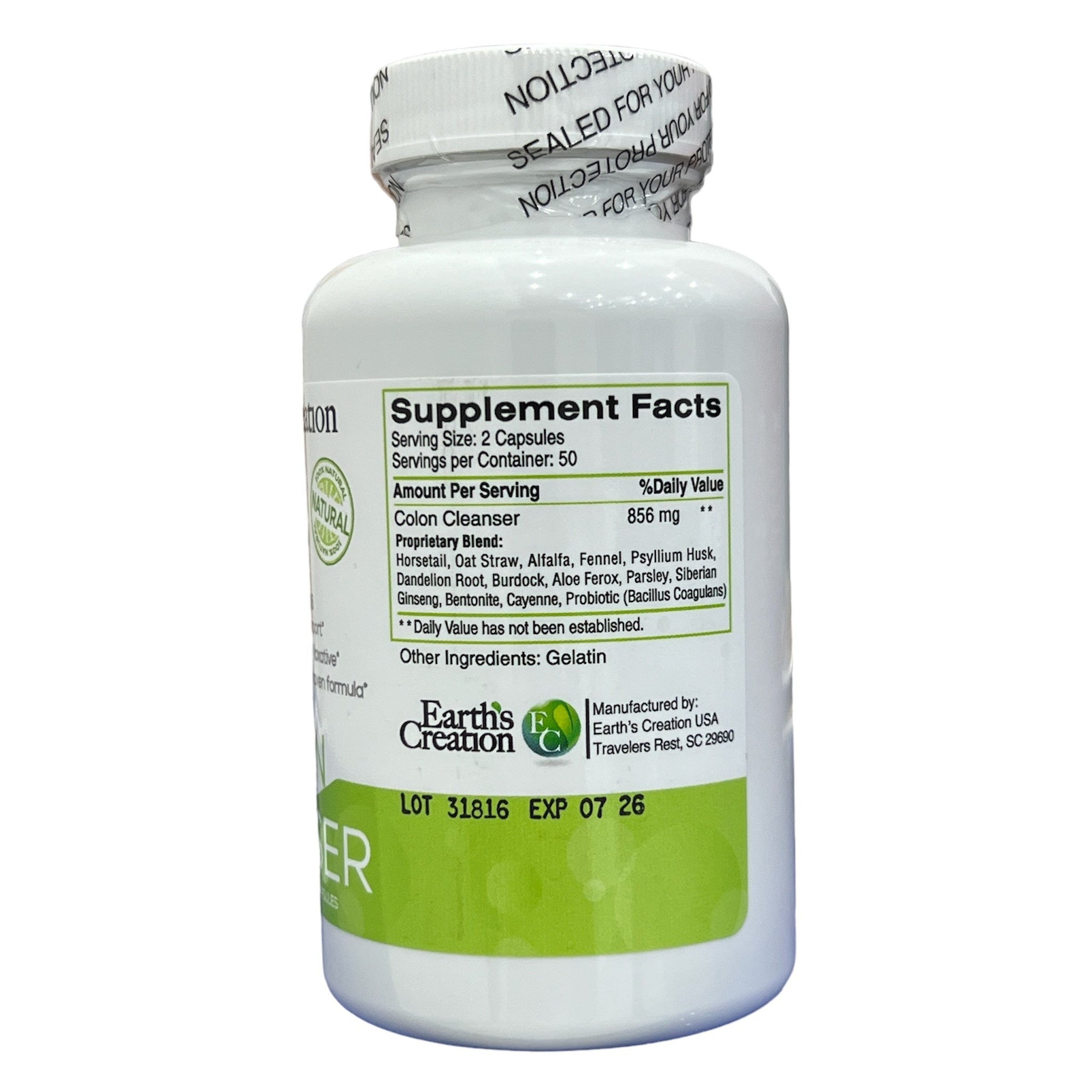 Earth's Creation Colon Cleanser 100 Capsules