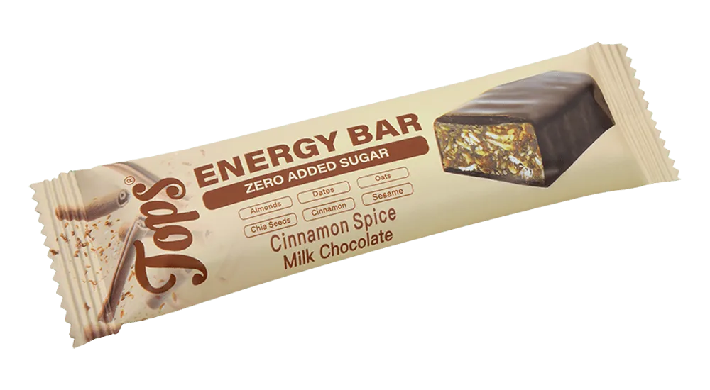 Tops Cinnamon Spice Milk Chocolate Energy Bar 50g