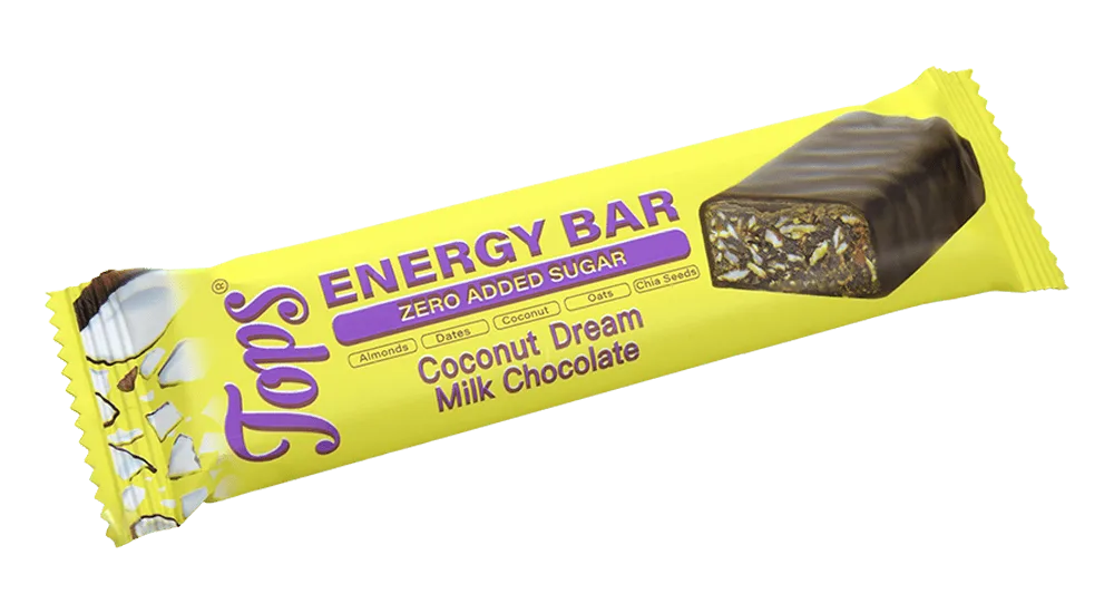 Tops Coconut Dream Milk Chocolate Energy Bar 50g