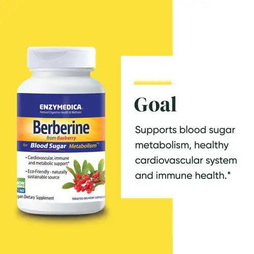 Enzymedica Berberine for Blood Sugar Metabolism Non-GMO 60 Capsules