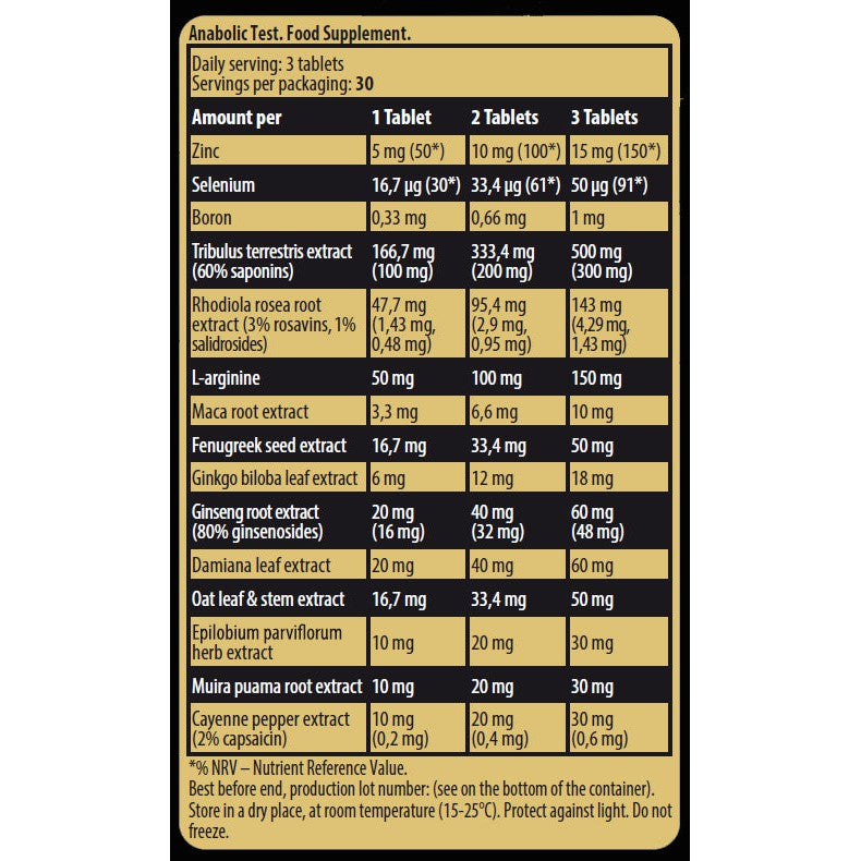 FA Nutrition Kevin Levrone Anabolic Test with Rhodiola and Tribulus Extracts 90 Vegan Tablets
