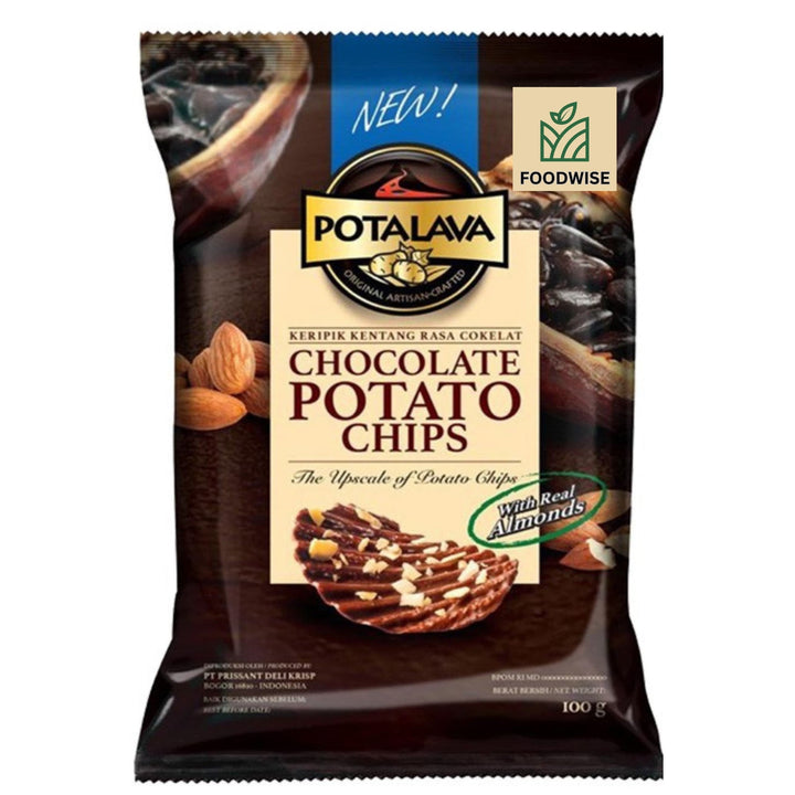 FOODWISE POTALAVA Chocolate Potato Chips with real Almonds 100g