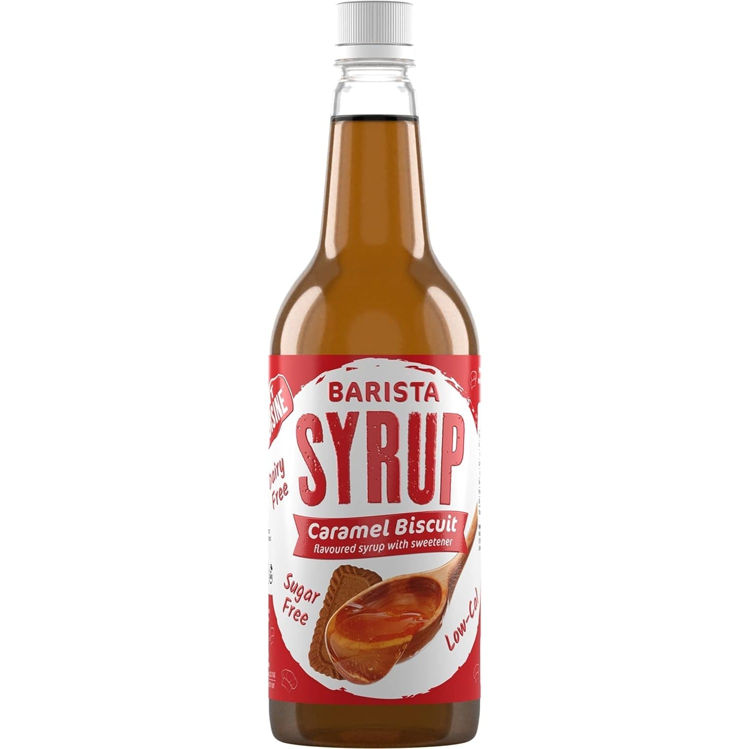 Fit Cuisine Coffee Syrups - Barista Syrup for Coffee Drinks, Low Calorie, Sugar Free - Caramel Biscuit 1 Litre