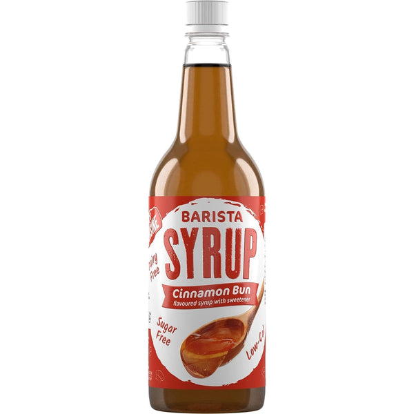 Fit Cuisine Coffee Syrups - Barista Syrup for Coffee Drinks, Low Calorie, Sugar Free - Cinnamon Bun 1 Litre