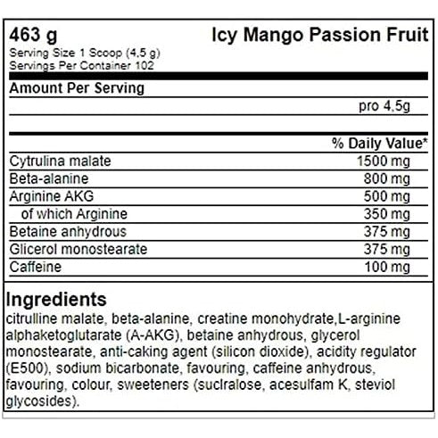 Fitness Authority FA Ice Pump Pre Workout Icy Mango & Passion Fruit 463g