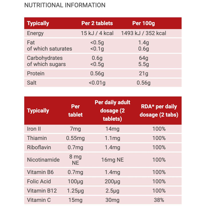 Floradix Iron Tablets Vegan Gluten Free 84 Tablets