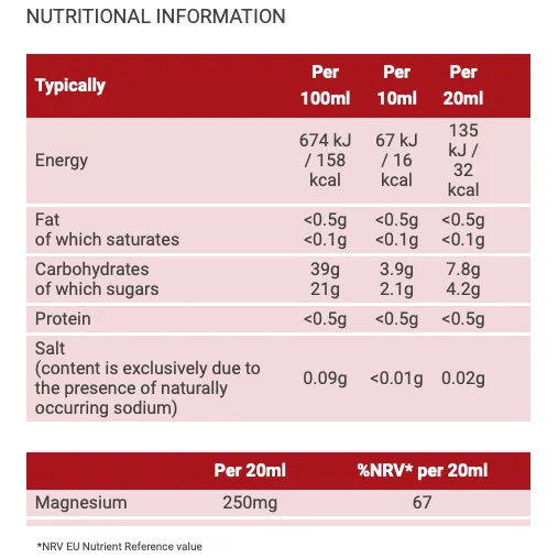 Floradix Magnesium Liquid Formula from herbal extracts and fruit juice concentrate 250ml