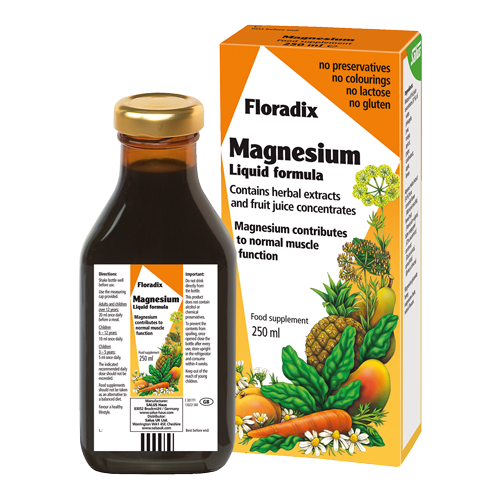 فلوراديكس تركيبة المغنيسيوم السائلة من المستخلصات العشبية وعصير الفاكهة المركز 250 مل