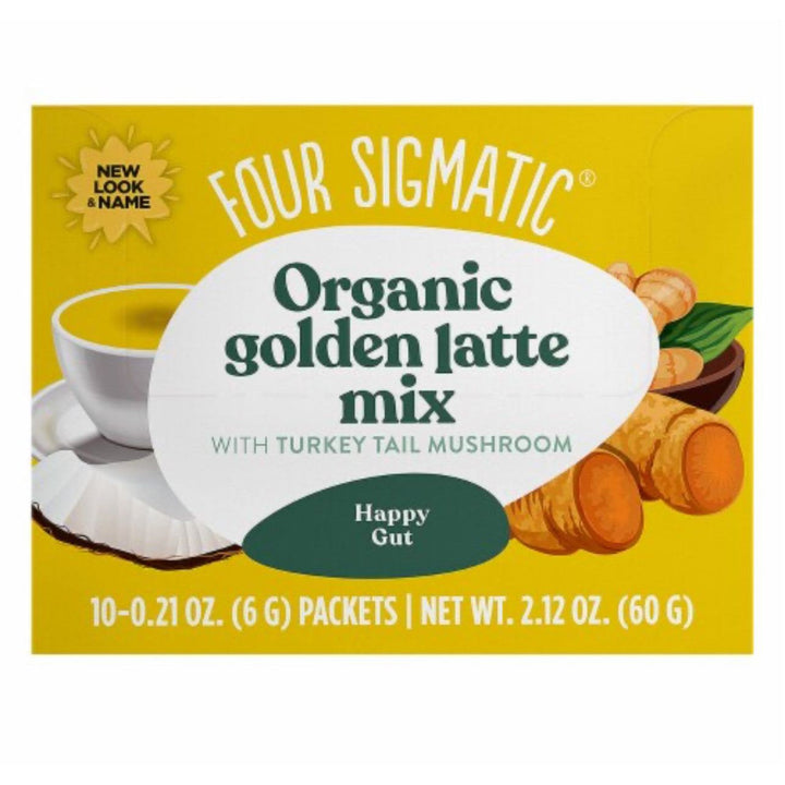 Four Sigmatic Organic Golden Latte Mix With Turkey Tail Mushroom Caffeine Free 10 Packets