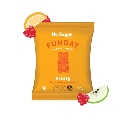 Funday No Sugar Added Natural Sweets Fruity Vegan Gummy Bears 50mg