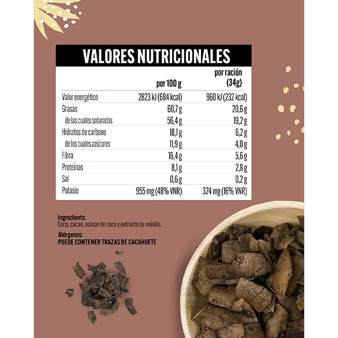 GENUINE COCONUT Chips Cocoa & Vanilla 34g