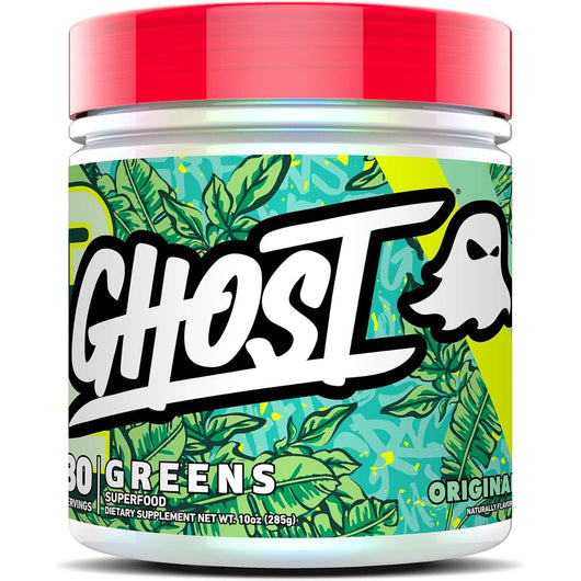 GHOST Greens Superfood Powder, Original, 19 Super Greens & Reds, Fruits, Vegetables, Spirulina, & Chlorella, Prebiotics, 10 Billion CFU Probiotic & Digestive Enzymes - Gluten-Free 285g