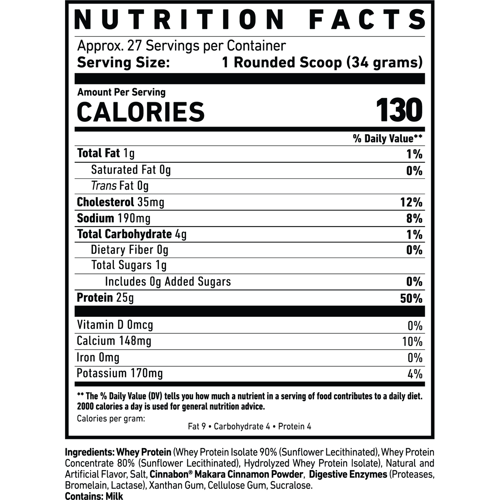 GHOST Whey Protein Powder, Cinnabon, Cinnamon Roll Flavored Isolate, Concentrate & Hydrolyzed Whey Protein Blend - Soy & Gluten Free 918g