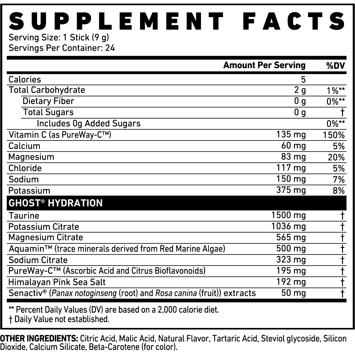 Ghost Hydration Sticks Lemon Crush 24 sticks 216g