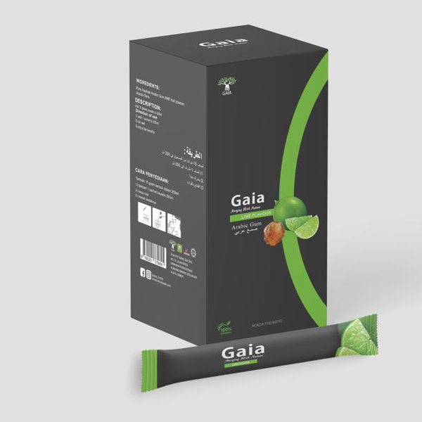 Gaia Grade AAA Arabic Gum Powder Prebiotic with Natural Lime Powder 15 Sachets 15x15gm