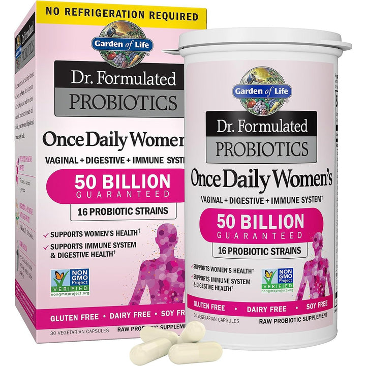 Garden of Life, Dr. Formulated Women's Probiotics Once Daily, 16 Strains, 50 Billion, 30 Vegetarian Capsules