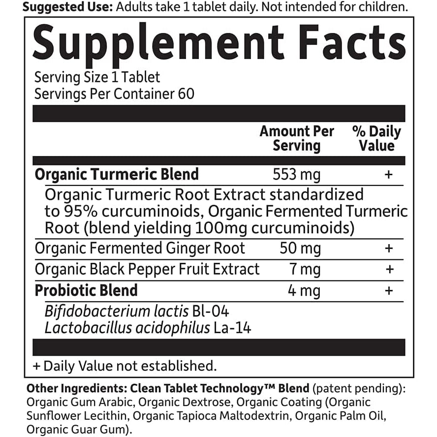 Garden of Life Mykind Organics Extra Strength Turmeric with Black Pepper 60 Vegan Tablets