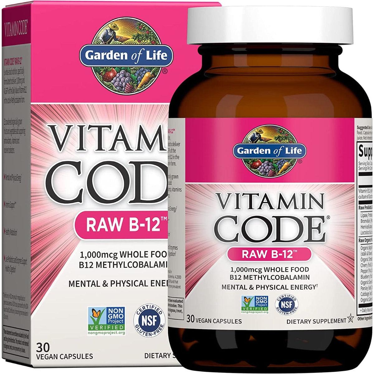 Garden of Life Vitamin Code RAW B12 30 Vegan Capsules