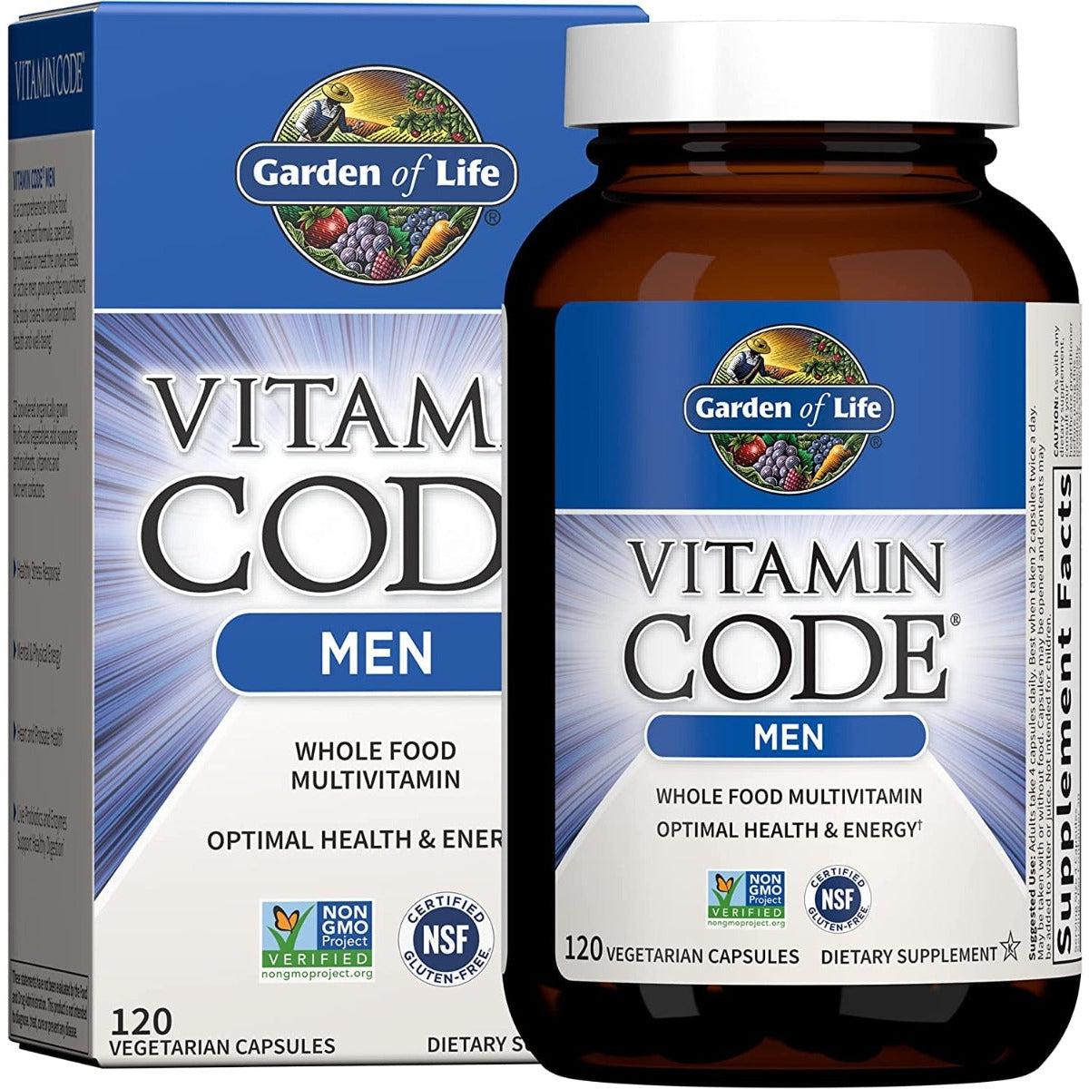 Garden of Life Vitamin Code Whole Food Multivitamin for Men 120 Veh Capsules