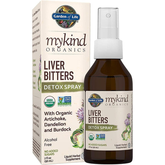 Garden of Life mykind Organics Liver Digestive Bitters Detox Spray Artichoke Dandelion Burdock 58ml Liquid