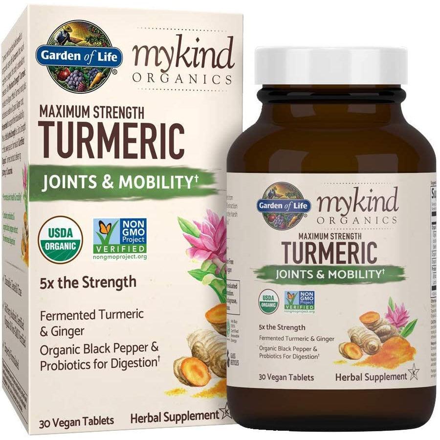 Garden of Life mykind Organics Maximum Strength Turmeric Joints & Mobility Support 30 Tablets