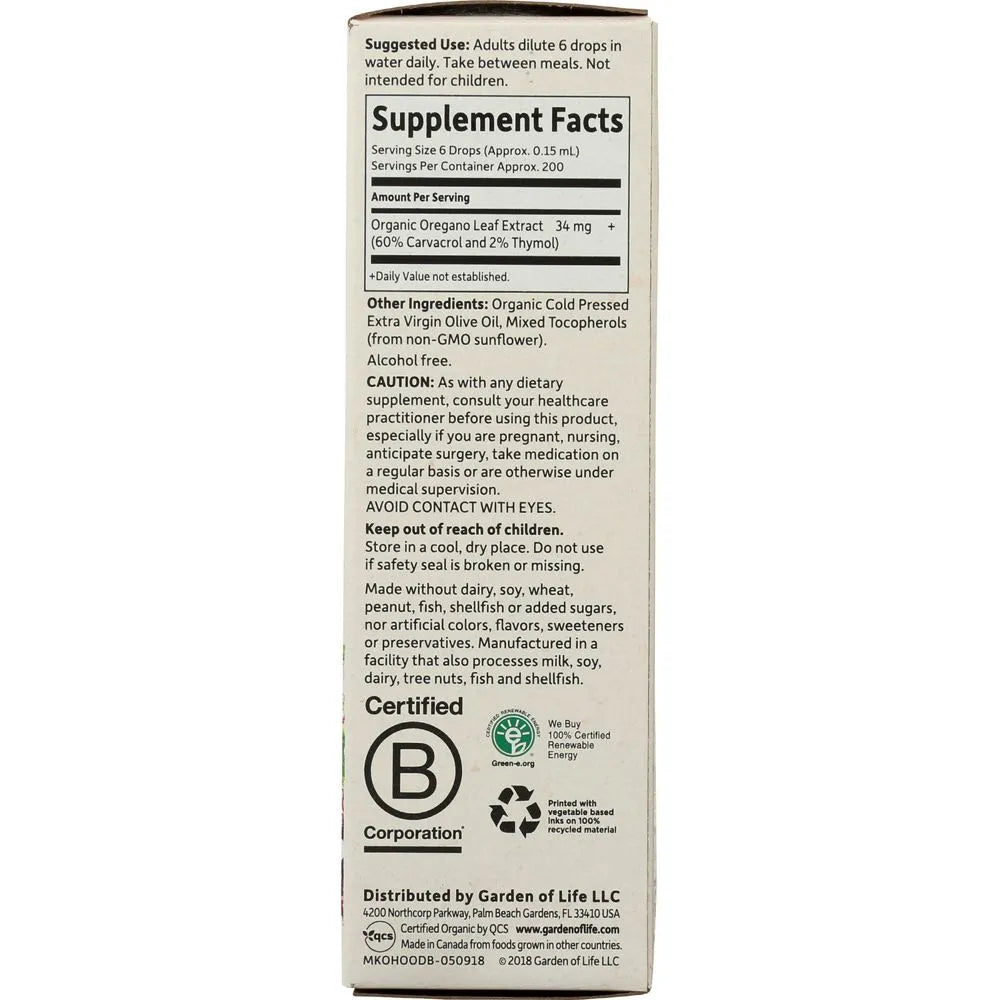 Garden of Life mykind Organics Oregano Oil 30ml