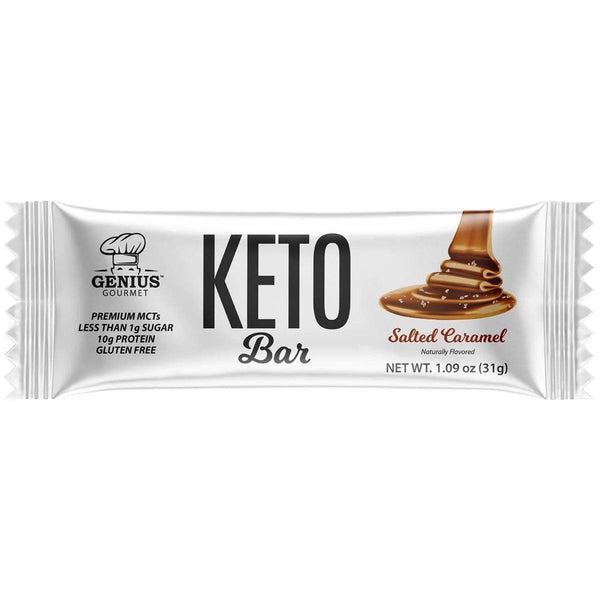 Genius Gourmet Keto Bar Salted Caramel Low Sugar Gluten Free 31g