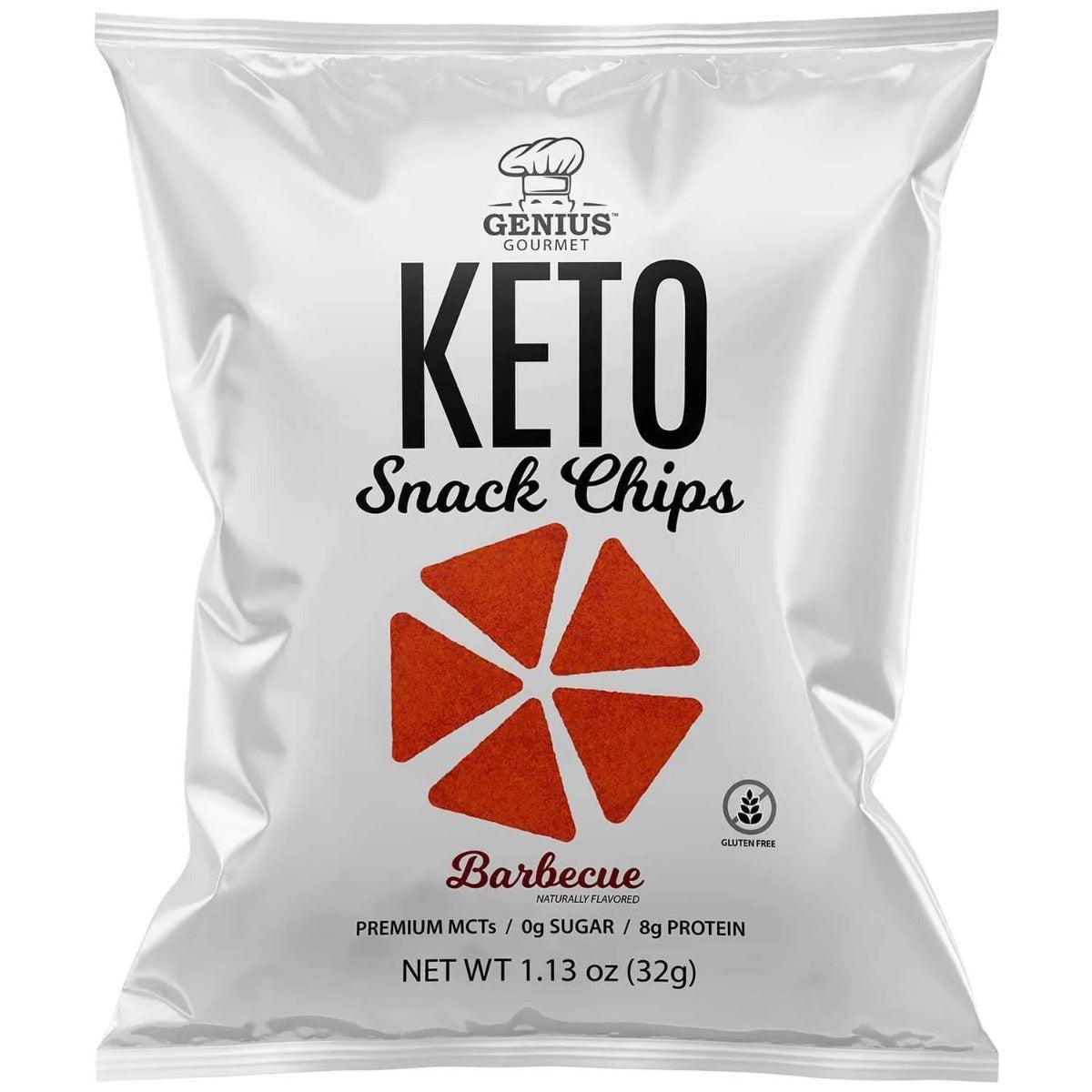 Genius Gourmet Keto Snack Chips BBQ Zero Sugar Gluten Free 32g