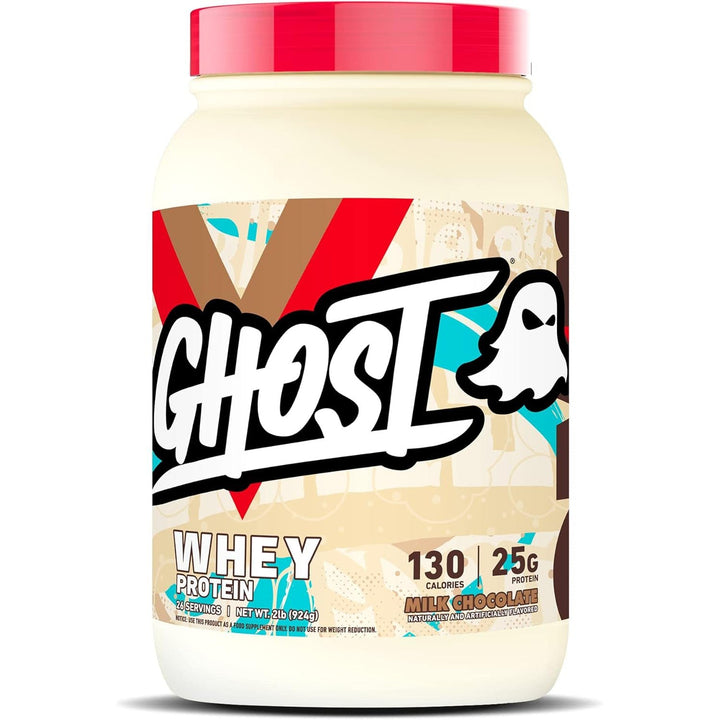 Ghost Whey Protein Powder Milk Chocolate Whey Isolate, Concentrate & Hydrolyzed Whey Protein Blend - Soy & Gluten Free 924g