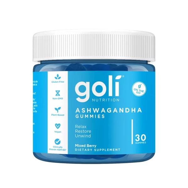 Goli Ashwagandha & Vitamin D Gummies KSM-66 Relax. Restore. Unwind, Vegan, Plant Based, Non-GMO, Gluten-Free & Gelatin Free 30 Gummies