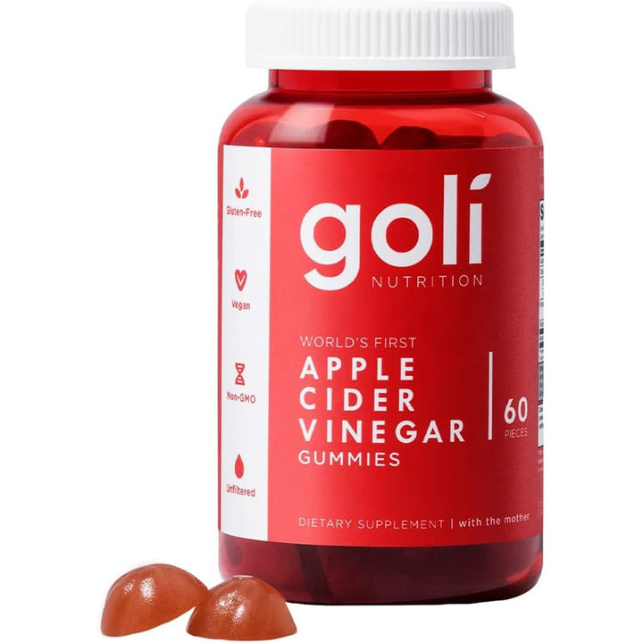 Goli Nutrition Apple Cider Vinegar Gummies with the Mother Keto Friendly 60 Gummies