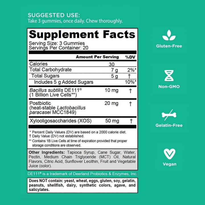 Goli Pre+Post+Probiotics Gummies Revolutionary formula combining Prebiotics, Probiotics, & Postbiotics 60 Pieces