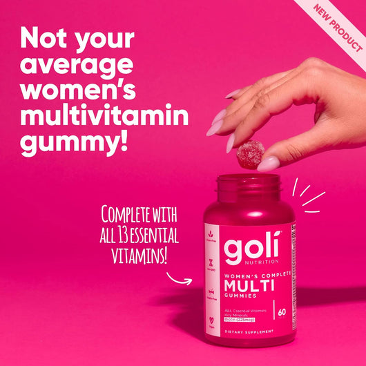 Goli Women’s Multivitamin Gummies - All 13 Essential Vitamins, and Key Minerals - Gluten-Free, Vegan, and Non-GMO 60 Gummies