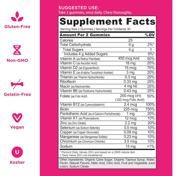 Goli Women’s Multivitamin Gummies - All 13 Essential Vitamins, and Key Minerals - Gluten-Free, Vegan, and Non-GMO 60 Gummies