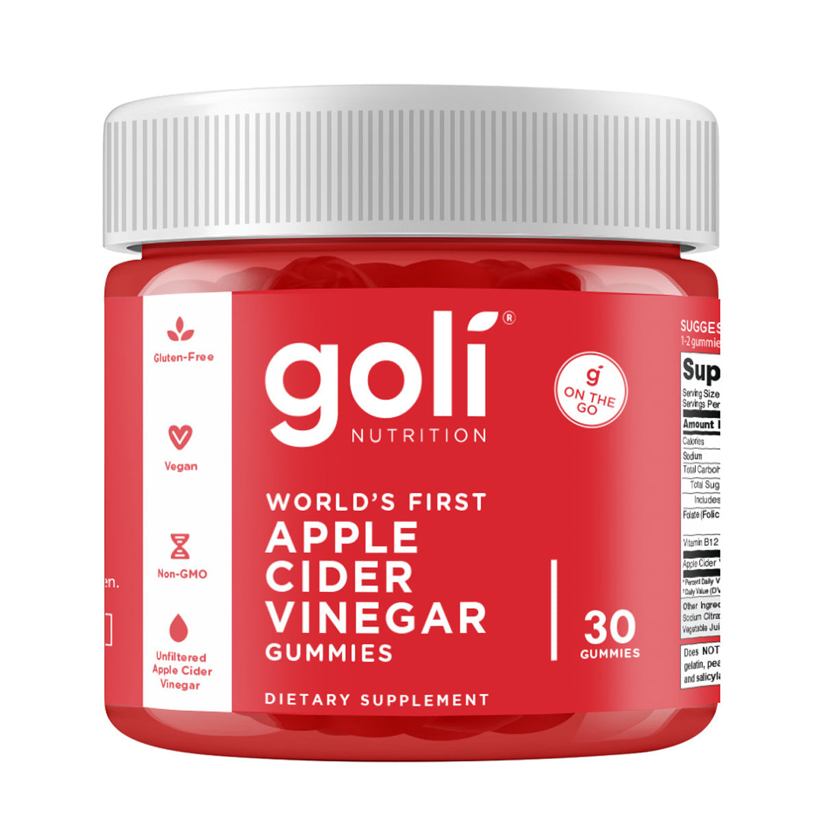 Goli® Apple Cider Vinegar Gummies – Vegan, Gluten-Free, Keto Friendly, 30 Count
