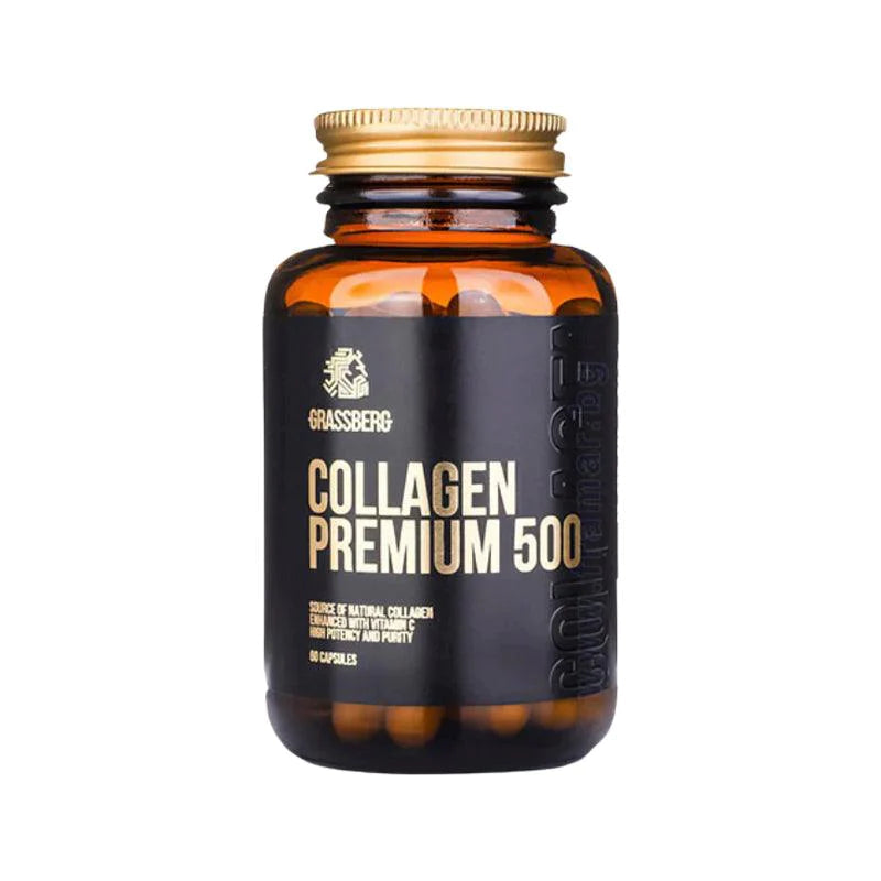 Grassberg Collagen Premium 500mg hydrolyzed collagen 60 Capsules