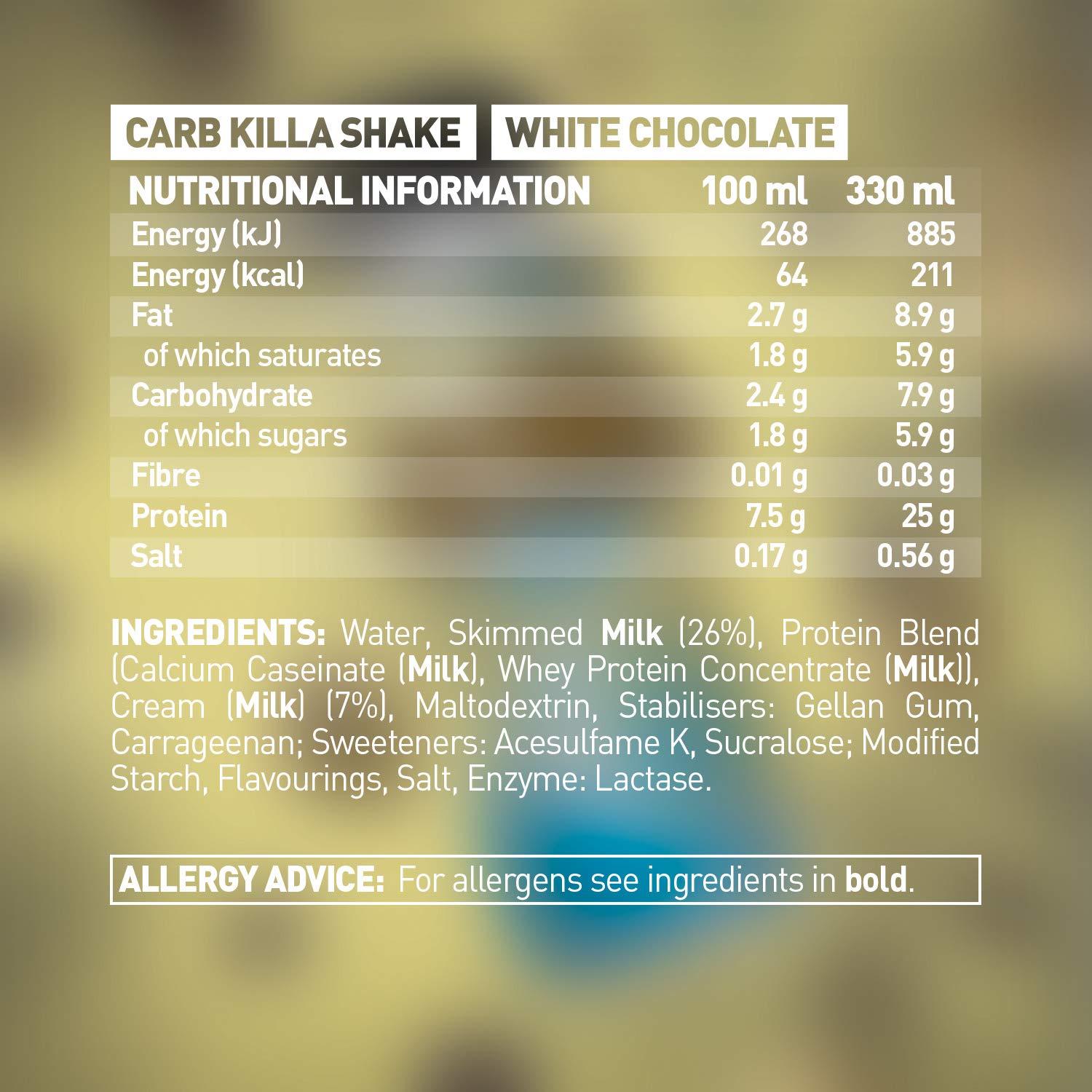 Grenade Carb Killa High Protein Low Sugar Shake, White Chocolate 330 ml