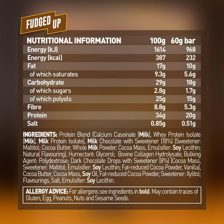 Grenade Protein Bar High Protein Low Sugar Fudged Up 60g