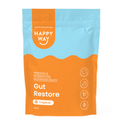 هابي واي مسحوق دعم صحة المعدة والهضم مع البريبايوتكس يدعم الهضم ويهدئ الانزعاج بنكهة استوائية 210غم