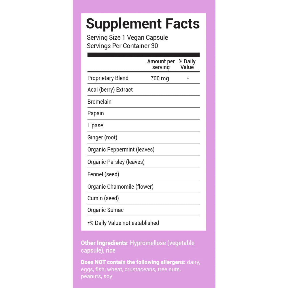 هيرتامين بلوتامين - تخفيف الانتفاخ مع إنزيمات هضمية فائقة للنساء، يدعم الهضم الصحي وتكسير الأطعمة، 30 كبسولة نباتية