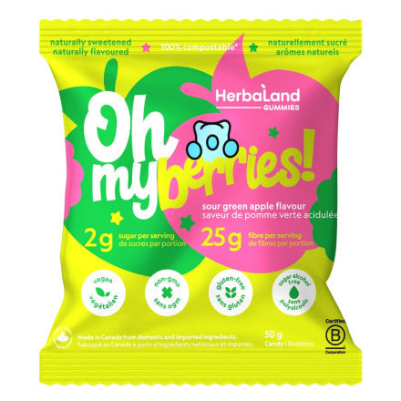 HERBALAND gummies OH MY BERRIES Sour Green Apple flavour 50g