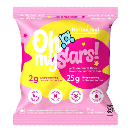 HERBALAND gummies OH MY STARS pink Lemonade flavour 50g