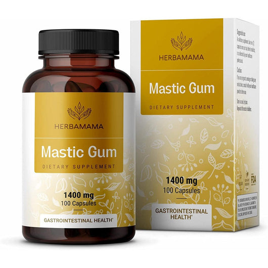 HERBAMAMA Mastic Gum Capsules 1400 mg 100 Vegetable Capsules