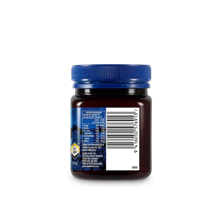 Haddrell's of Cambridge New Zealand Manuka Honey +22 UMF 250GM