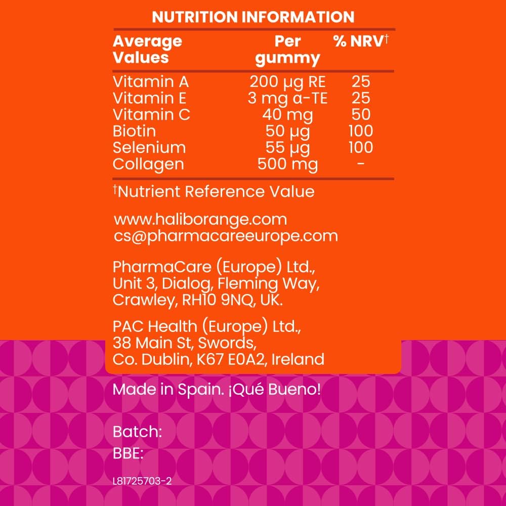 Haliborange Beauty Collagen Healthy Hair, Skin & Nails 30 Pineapple Flavour Gummies