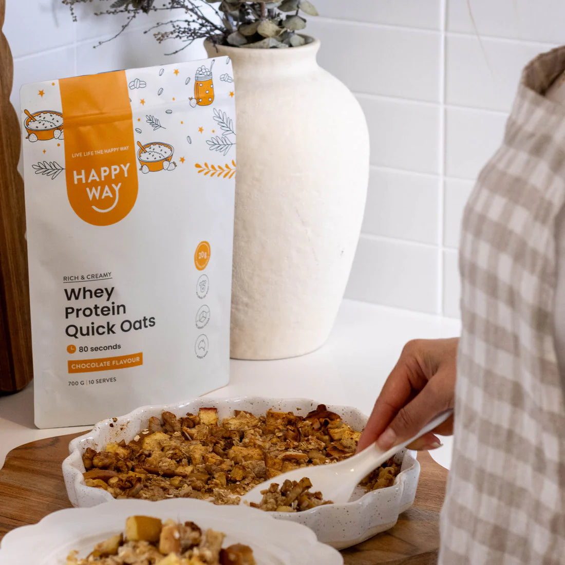 هابي واي شوفان سريع التحضير مع واي بروتين بالشوكولاتة 700غم