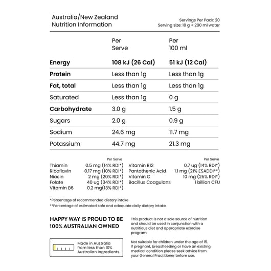 Happyway Organic Supergreens Powder Superfoods High in Chlorophyll with Probiotic and Prebiotics 200g, Keto Friendly Gluten Free and Non-GMO