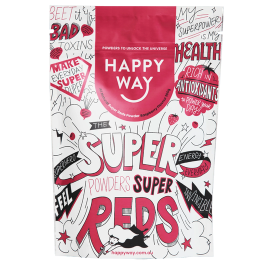 Happyway Super Reds Powder Raspberry Superfoods Powder with Probiotics and Prebiotics 200g