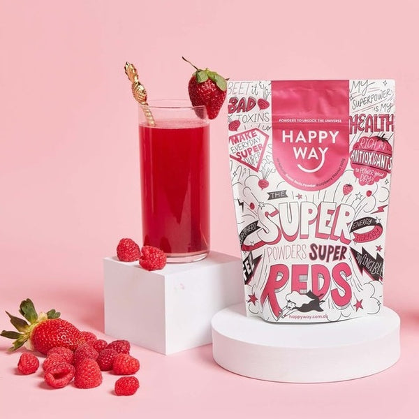 Happyway Super Reds Powder Raspberry Superfoods Powder with Probiotics and Prebiotics 200g