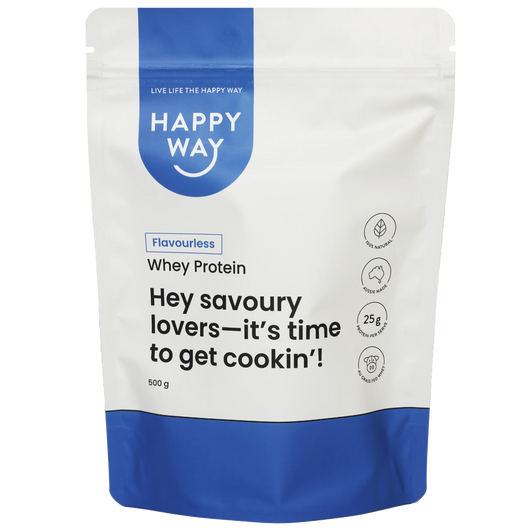 Happyway Whey Protein Powder Flavourless 500g Premium New Zealand Pasture-Fed Whey Protein, Keto Friendly Gluten Free and Non-GMO